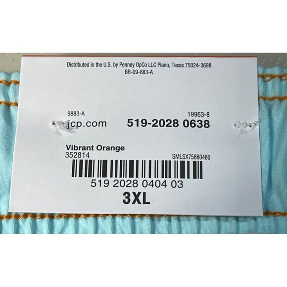 St. John’s Bay Mens Size 3XL Orange Swim Trunks With Elastic Waist & Drawstring - Picture 9 of 11